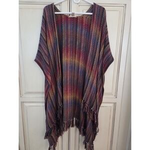 Open Poncho Shawl Women's Os Western Lagenlook‎ Cardigan Artsy Linda Anderson